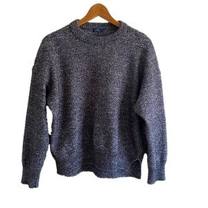 Wool Cotton Long Sleeve Crew Neck Sweater | Salt and Pepper Gray